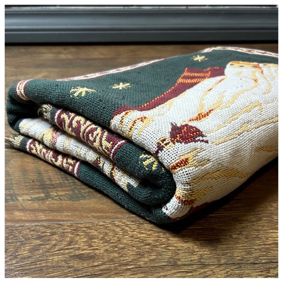 Goodwin Weavers Afghan Tapestry Christmas Angels Reversible - Picture 9 of 10